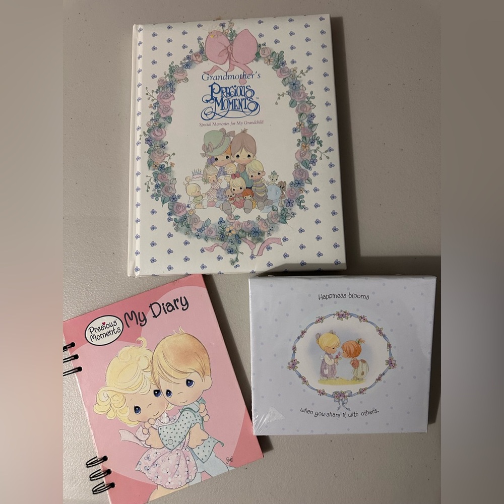 Precious Moments Pink and White Book and Diary Set